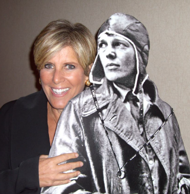 Suze Orman with Standup of Amelia Earhart