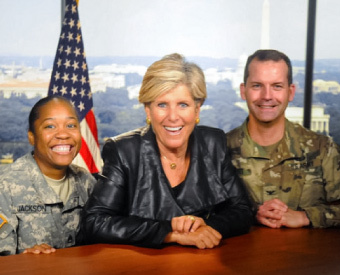 Suze Orman with Army Personnel