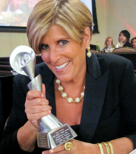 Suze Orman with Trophy
