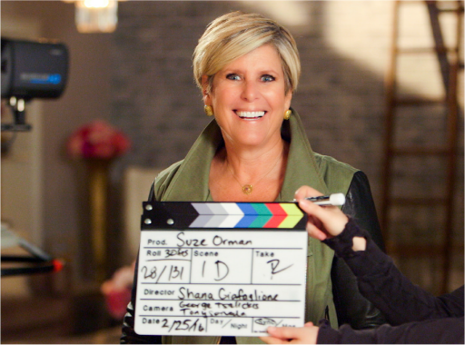 Suze Orman with Director's Slate