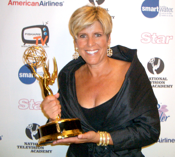 Suze Orman with Emmy Award