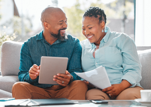 couple reviewing paperwork