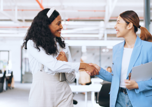 shaking hands at work