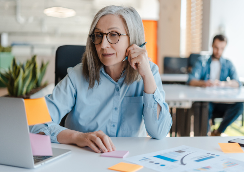 woman working in office